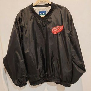 Fans Gear Detroit Red Wings L v neck pullover windbreaker pre-owned OVERSIZED